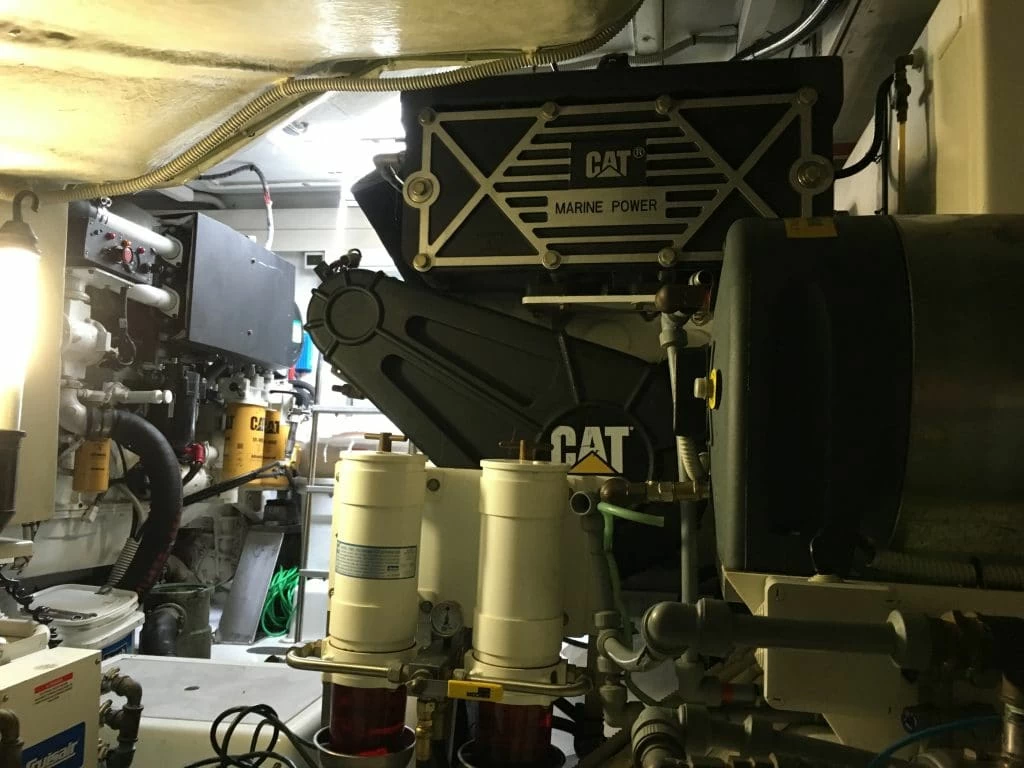 Freshly cleaned engine room to get rid of diesel odor in boat
