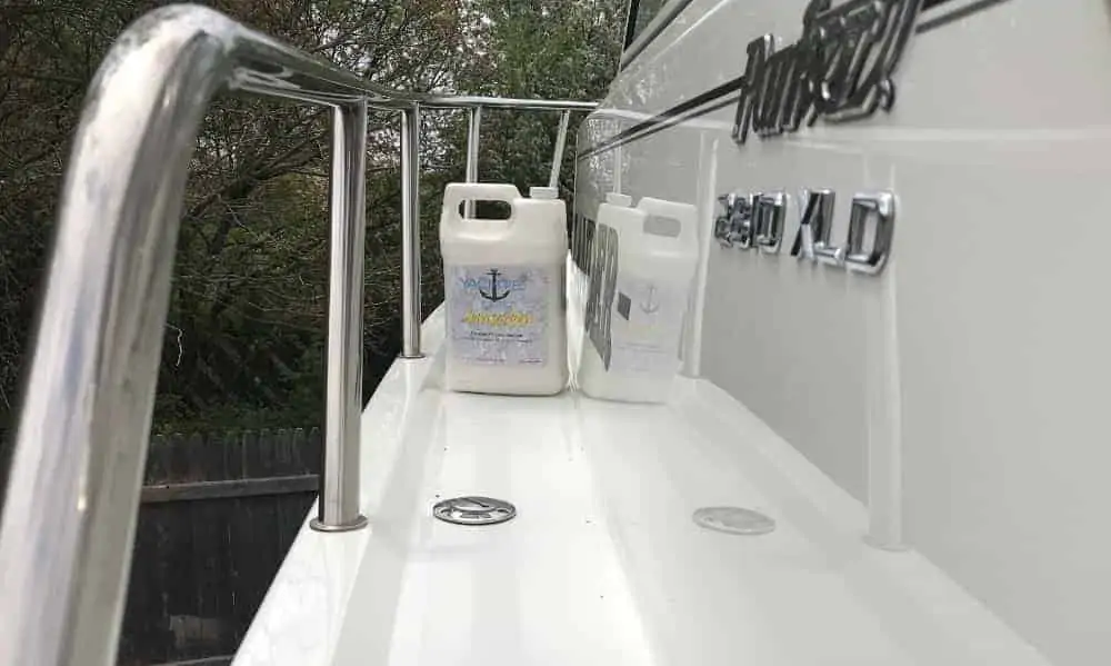 Sunscreen is a durable boat wax or polymer sealant that is easy to apply and remove from your boats gelcoat.